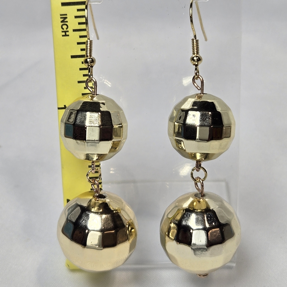 Chic Gold Sphere Drop Earrings